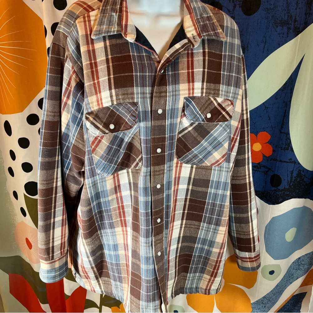 Vintage Five Brothers XL Tall Plaid Shacket Coat